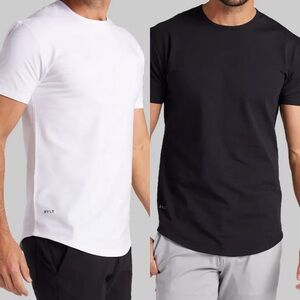 BYLT Drop Cut Short Sleeve Tee Bundle Black White Mens Medium Athletic Fit